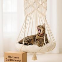 Hamaca para Gatos KARCEEY de Macramé Colgante con Catnip para 18 kg