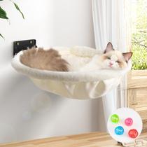 Hamaca para Gatos Montada en la Pared JUNSPOW Plegable y Estable Crema