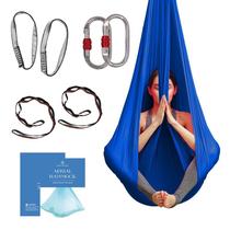 Hamaca y Columpio de Tela Aérea para Yoga en Casa, Ejercicios de Inversión, Kit Inicial para Todos los Niveles - Duradera con Correas de Extensión, Mosquetones y Guía de Posturas