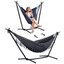 Hamacas SUNCREAT 2 en 1 Portátil Convertible con Soporte Gris Oscuro