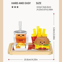 Hamburger French Fries Blocos de construção para crianças, Tijolos de Montar