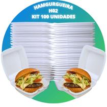 Hamburgueira Isopor H02 Multiuso Delivery Bar Restaurante Lanchonete 100 Unidades
