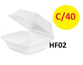 Hamburgueira Isopor HF02 Média Térmica Lanches Porções c/ 40