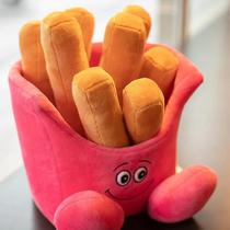 Hambúrguer Chips Cartoon Food Plush Toy Lifelike Stuffed Snac