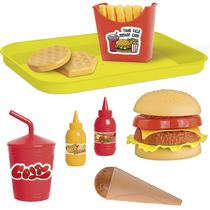 Hamburguer De Brinquedo Com Acessórios Bandeja Happy Food Acessórios Divertidos - Samba Toys