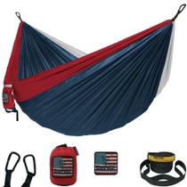 Hammock de acampamento Wise Owl Outfitters 500 libras com alças para árvores Hammock de acampamento Wise Owl Outfitters 500 libras com alças para árvores