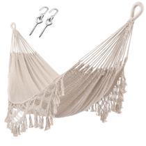 Hammock ZEANZ XL, tecido à mão, corda de algodão grosso, capacidade de 250 kg Hammock ZEANZ XL, tecido à mão, corda de algodão grosso, capacidade de 250 kg