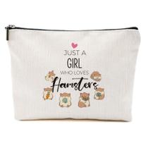 Hamster Makeup Bag Hamster Presentes para meninas adolescentes Mulheres Hamster Amante Coisas Merch Animal Lover Engraçado aniversário presentes de Natal para a filha irmã Bestie amigos apenas uma menina que ama hamsters