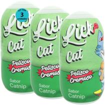 Hana Lick Cat Sabor Catnip 40g Petisco Cremoso Para Gatos Kit 3 un