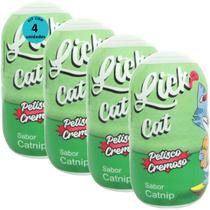 Hana Lick Cat Sabor Catnip 40g Petisco Cremoso Para Gatos Kit 4 un