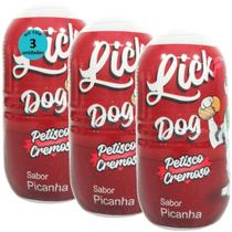 Hana Lick Dog Sabor Picanha 40G Petisco Cremoso Cães Kit 3