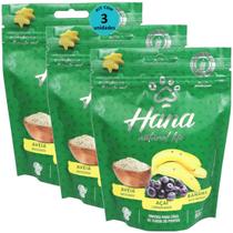 Hana Natural Life Aveia Açaí Banana 80g Snacks Para Cães Adultos Kit C/ 3 un
