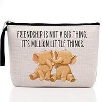 Hanamiya Na Elephant Gifts for Women, Friendship Gift for Women, Her, Birthday Gifts for Friends BFF Bestie-Friendship não é uma grande coisa. É Million Little Things-Saco de Maquiagem