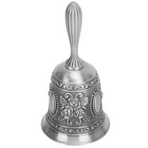 Hand Bell Garosa com revestimento de liga de zinco prateado retrô 11,5 cm