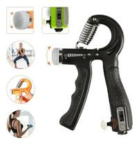 Hand Grip Com Ajuste Intensidade Contagem Repeticao Fitness Cinza e Preto Hand Grip Com Ajuste Intensidade Contagem Repeticao Fitness Cinza e Preto