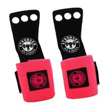 Hand Grip Couro Com Munhequeira Elástica Neon 2 Em 1 Be Stronger