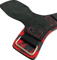Hand Grip Couro Vermelho Academia Barra Mão Protetor