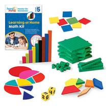 hand2mind Hands-On Standards, Learning at Home Family Engagement Kit for Grade 5, Math Activity Book with Math Manipulatives, Spanish Translations for Key Materials