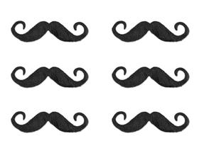 Handlebar Hairy 'Staches Beistle 6 peças de 5 cm (preto)