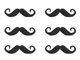 Handlebar Hairy 'Staches Beistle 6 peças de 5 cm (preto)