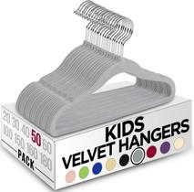 Hangers Utopia Home Kids Velvet, pacote com 50 cm, 28 cm, cinza