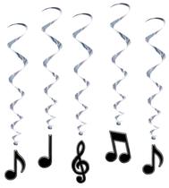 Hanging Musical Note Whirls Beistle (5/pacote) para festa