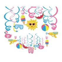 Hanging Swirl Decorations wishlife 30Ct Pool Party para crianças Hanging Swirl Decorations wishlife 30Ct Pool Party para crianças