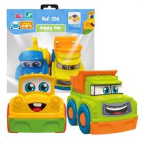 Happy Car Brinquedo 2 Carrinhos Monta Desmonta Colorido Infantil Bebês JP Brink