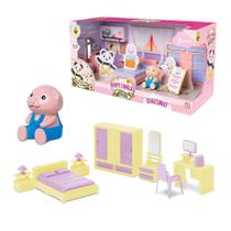 Happy Families Conjunto Quarto e Figura Brinquedo Samba Toys