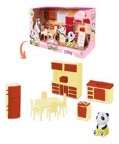 Happy Families Cozinha Com Acessórios E Panda Samba Toys