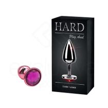 Hard - Plug Anal Cônico em Metal Polido com Joia em sua Base - Tamanho P - 5,3 x 2,6 cm