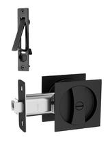 Hardware de porta de bolso Lethato Pocket Door Lock Black (1 pacote)
