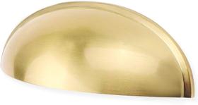 Hardware Handle goldenwarm, pacote com 12 puxadores de copo de latão de 7,6 cm Hardware Handle goldenwarm, pacote com 12 puxadores de copo de latão de 7,6 cm