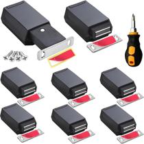 Hardware magnético Push to Open Cabinet Hardware CBRIVE, pacote com 8 unidades, preto Hardware magnético Push to Open Cabinet Hardware CBRIVE, pacote com 8 unidades, preto