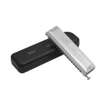 Harmônica Cromática De 16 Furos, 64 Tons, Prateada, Instrumento De Sopro Para Entusiastas Da Música