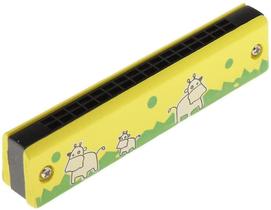 Harmonica Shxx Wood Cartoon pintada com 16 furos para crianças