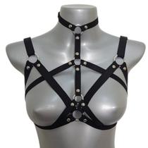 Harness arreio de busto feminino em elastico Darkness