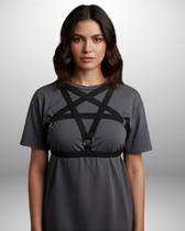 Harness Arreio Estrela Argolas Pentagrama Wicca Busto Elástico Regulável Plus Size - Almah Fashion Harness Arreio Estrela Argolas Pentagrama Wicca Busto Elástico Regulável Plus Size - Almah Fashion