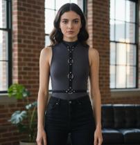 Harness Bra Elástico Chain Unisex com Regulagem e Argolas