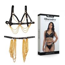 Harness com Cinto Nefertite Gold de Correntes Douradas - New Star Couros - Exclusiva SexShop
