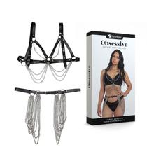 Harness com Cinto Nefertite Gold de Correntes Prateadas- New Star Couros - Exclusiva SexShop