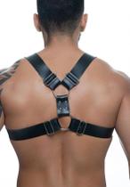 Harness Premium - Arreio Masculino em material sintético Preto Formato H Detalhes em Metal - Ajustável Harness Premium - Arreio Masculino em material sintético Preto Formato H Detalhes em Metal - Ajustável
