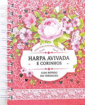 Harpa Avivada e Corinhos Letra Gigante Capa dura Espiral Floral Rosa