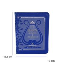 Harpa avivada e corinhos letra gigante tamanho médio capa bicolor azul