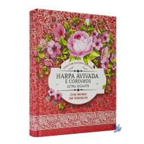 Harpa Cristã com Louvores Evangélicos Letra Gigante Capa Dura Brochura Floral Rosa