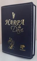 Harpa de Davi media - capa luxo azul marinho - Mundial Records