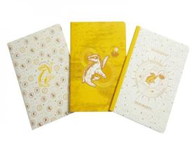 Harry potter - hufflepuff constellation sewn notebook collection - set of 3 - INSIGHT EDITIONS