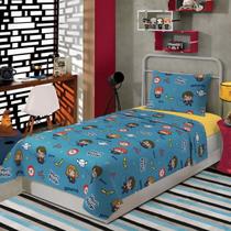 Harry Potter Jogo De Lonçol 2 Peças Solteiro Infantil Azul