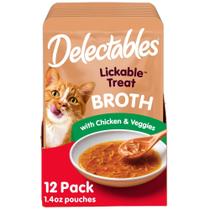 Hartz Delectables Lickable Wet Cat Treats, frango, vegetais, 12 quilates