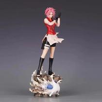 Haruno Sakura Naruto Anime Figura Linda Menina Postura De Combate Modelo Decoração De Mesa Estátua